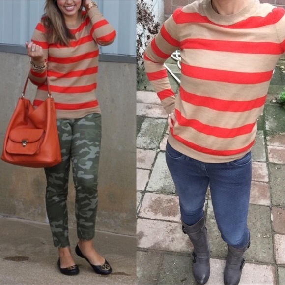 GAP Striped Merino Wool Crew Neck Sweater - Picture 2 of 2